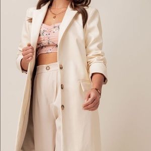 NWT Faux Leather Longline Blazer
